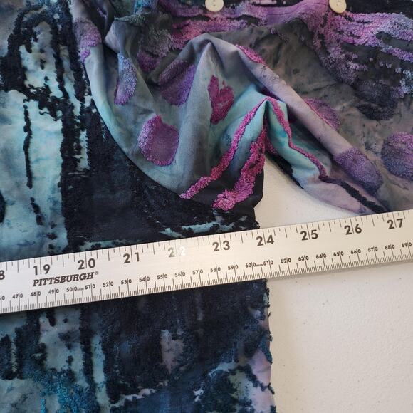 Creation Shirt Womens 2X Multicolor Abstract Tunic 3/4 Sleeve Button Detail - Picture 7 of 8
